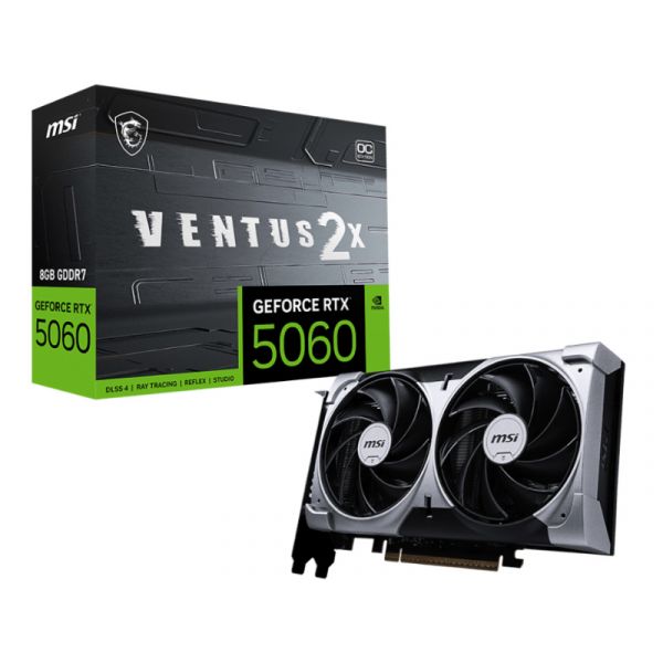 MSI Videókártya GeForce RTX 5060 Ventus 2X OC 8GB GDDR7 (RTX 5060 8G VENTUS 2X OC)